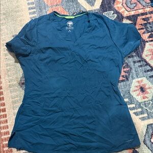 healing hands Teal Short Sleeve V-Neck Scrub Top